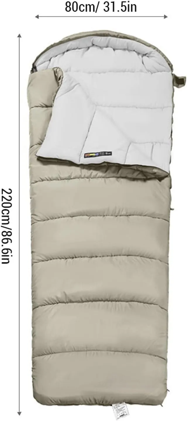 0 Degrees Cold Double Persons Sleeping Bag with Left Right Zippers, Shaping Cotton, 210T Chunya Fabric, Breathable & Soft & Proof, for Camping, Split Use for Adults