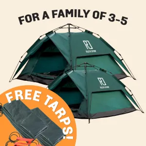 1 Small-Sized   1 Large-Sized 3 Secs Tent   2 FREE Camping Tarps (Family Package, AU)