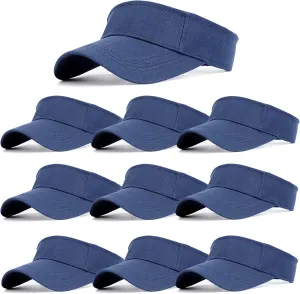 10 Pack Men Women Sun Visor Adjustable UV Protection Blank Sun Visor Hats Caps for Beach Pool Golf Tennis Sports