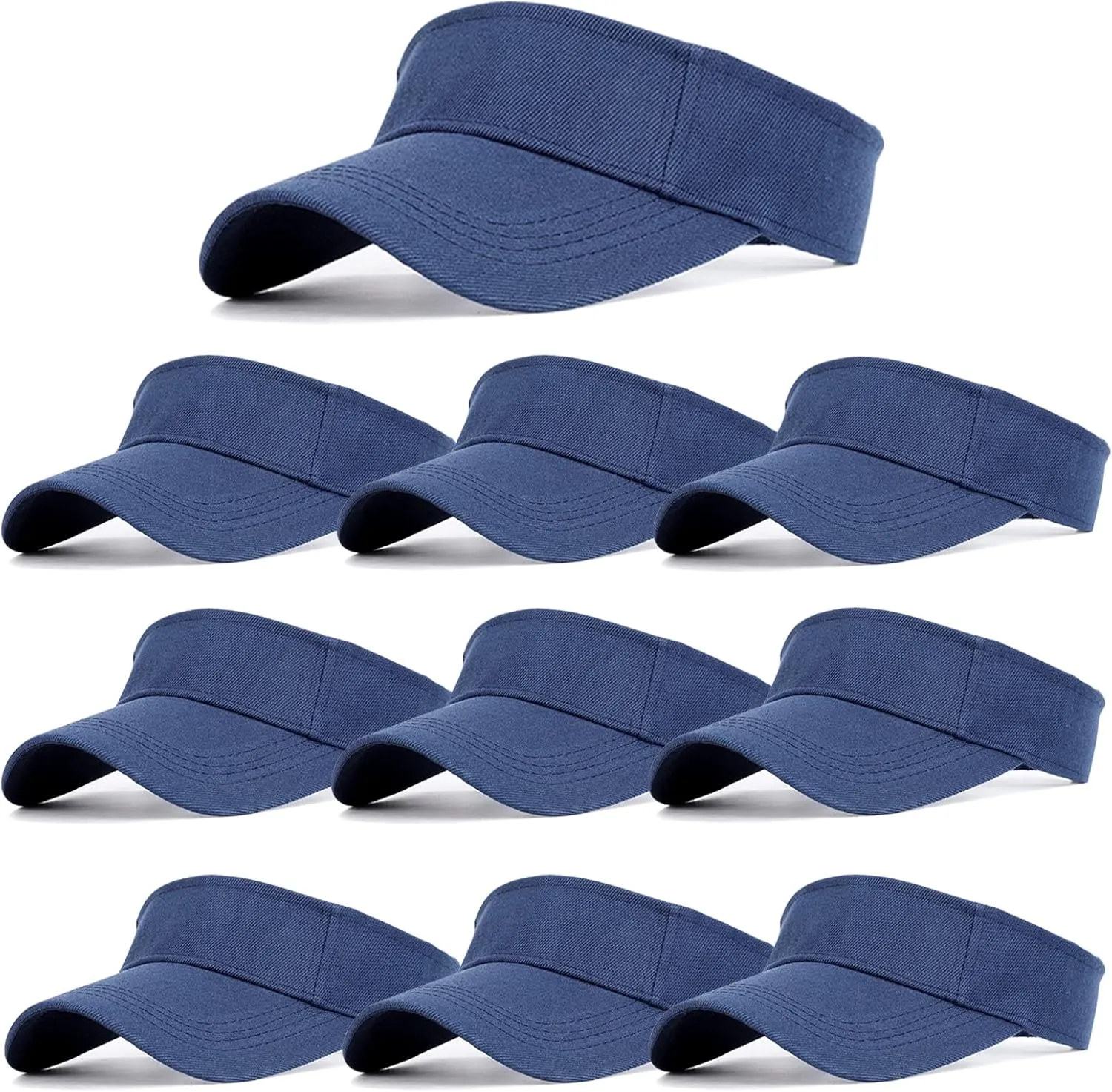 10 Pack Men Women Sun Visor Adjustable UV Protection Blank Sun Visor Hats Caps for Beach Pool Golf Tennis Sports