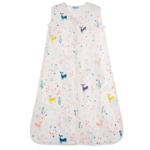 100% Cotton Muslin Baby Sleeping Sack Bag, for Boy and Girl (Deer, Medium)