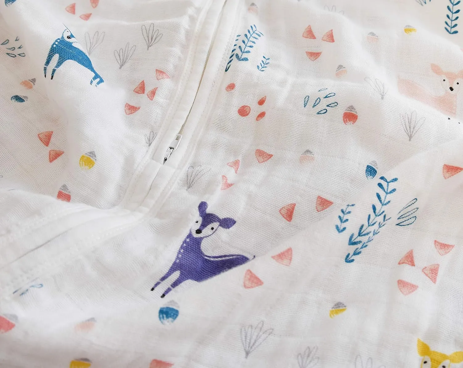 100% Cotton Muslin Baby Sleeping Sack Bag, for Boy and Girl (Deer, Medium)