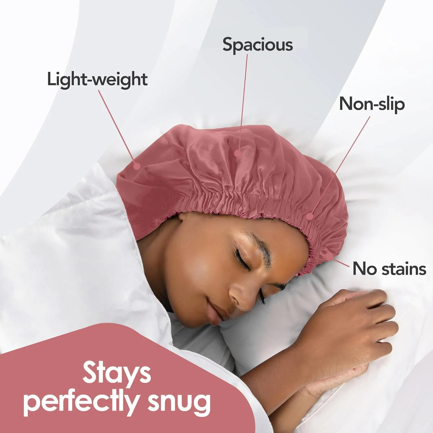 100% Real Silk Bonnet for Sleeping Women - 19 Momme Double Layer Mulberry Silk Bonnet for Maintaining Curly Hair Overnight