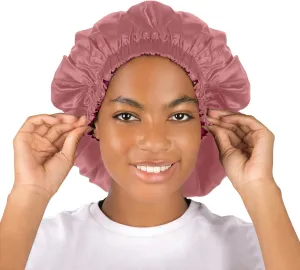100% Real Silk Bonnet for Sleeping Women - 19 Momme Double Layer Mulberry Silk Bonnet for Maintaining Curly Hair Overnight