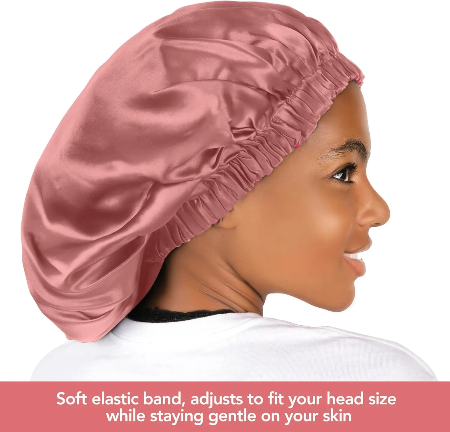 100% Real Silk Bonnet for Sleeping Women - 19 Momme Double Layer Mulberry Silk Bonnet for Maintaining Curly Hair Overnight