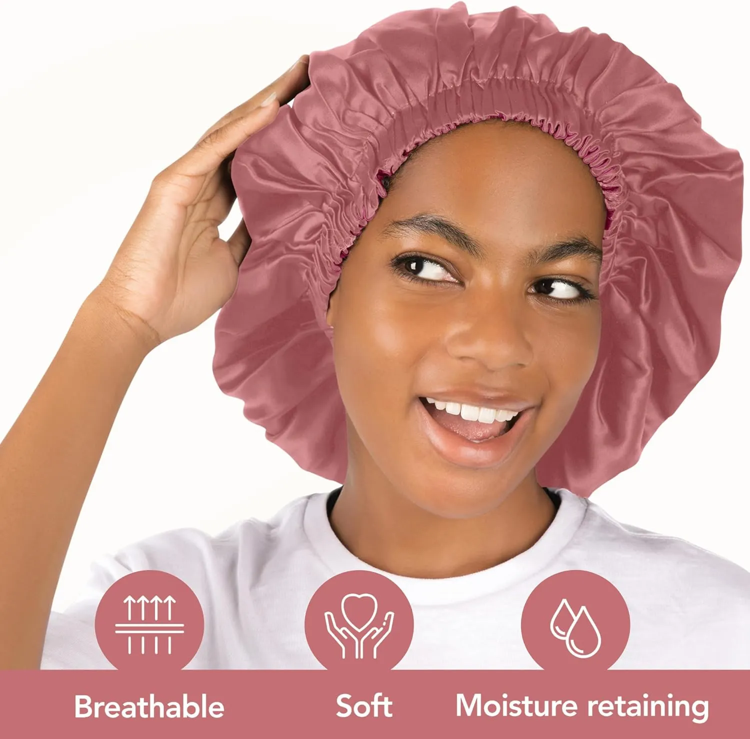 100% Real Silk Bonnet for Sleeping Women - 19 Momme Double Layer Mulberry Silk Bonnet for Maintaining Curly Hair Overnight