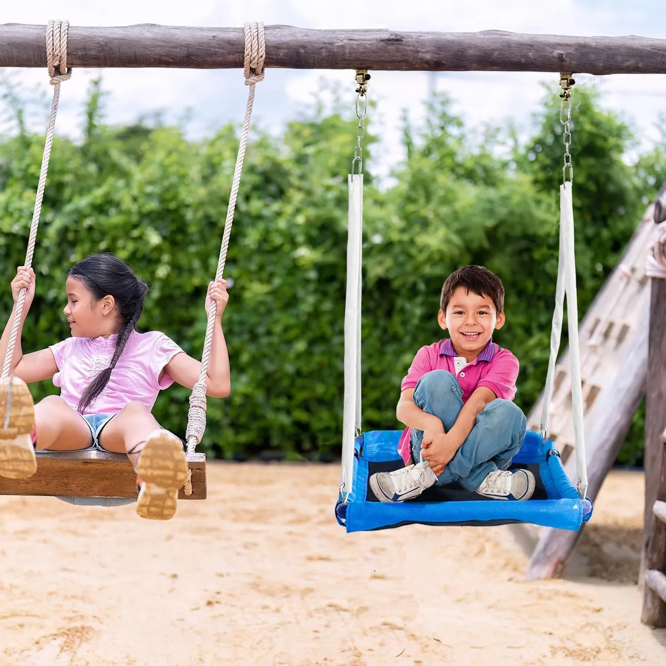 10FT Kids Climbing Dome, Geo Jungle Gym for Backyard Play, Supports 800LBS, Rust & UV Resistant Frame, Outdoor Play Equipment for Ages 3-8, Easy Assembly & Platform Swing Included (Blue Green)
