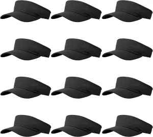 12 Pcs Sun Visor for Women Men Outdoor Sport Golf Tennis Softball, Adjustable Visors Hats