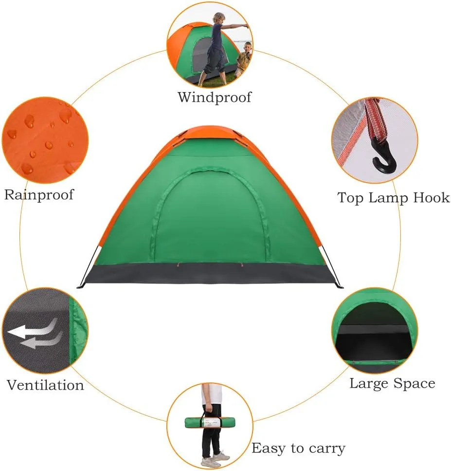 1/2/3/4-Person Camping Tent,Family Dome Weatherproof Tent with Easy Setup, Included Carry Bag, Windows and Door for Air Flow for Backpacking, Hiking, or Beach