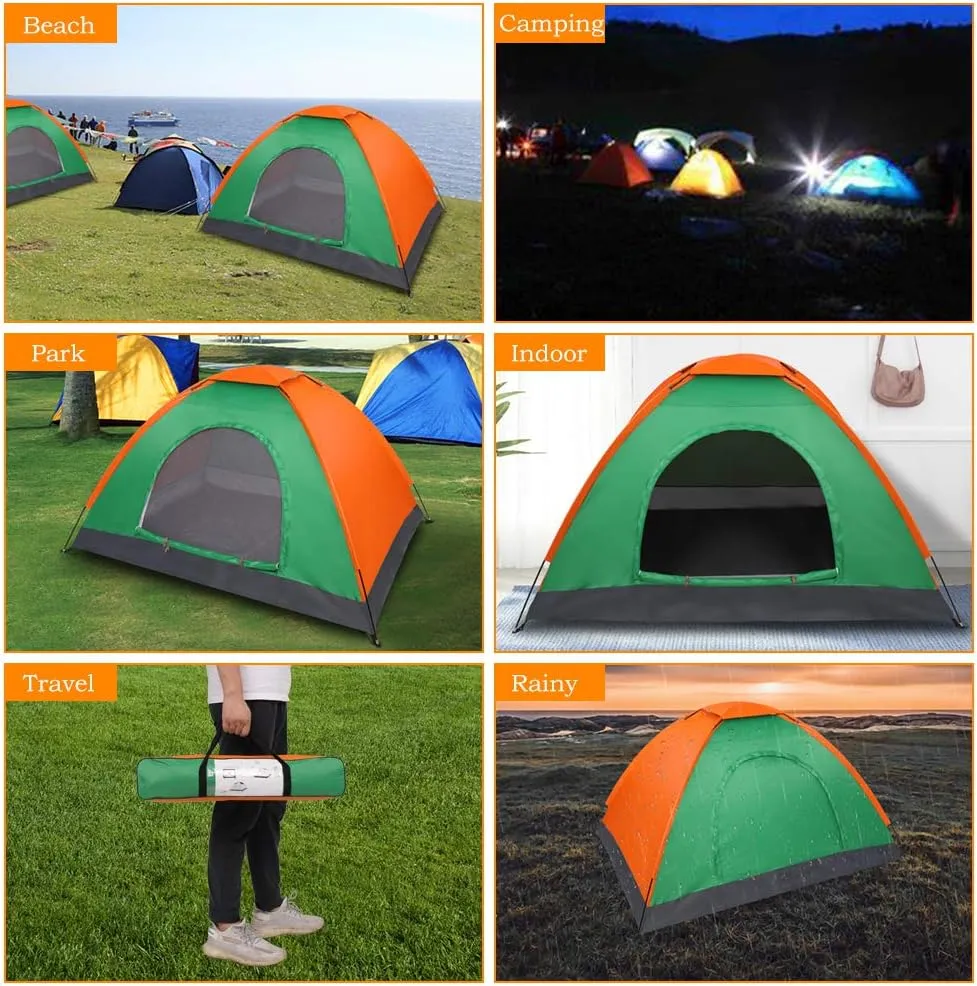 1/2/3/4-Person Camping Tent,Family Dome Weatherproof Tent with Easy Setup, Included Carry Bag, Windows and Door for Air Flow for Backpacking, Hiking, or Beach