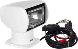 12V 100W 2500LM Boat Search Light, Boat Remote Control Spotlight, Portable Halogen Search Light, 360° Rotating Marine Search Spot Lights with 2600ft Irradiation Distance (White)