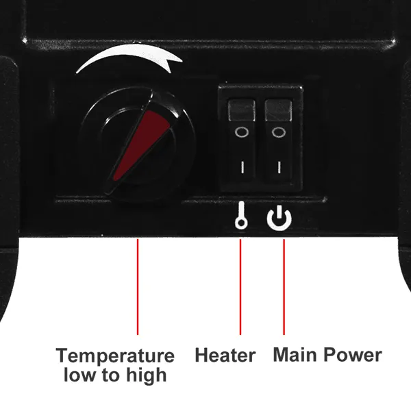 14 inch 1400w Freestanding Fireplace With Ntc Temperature Control Knob