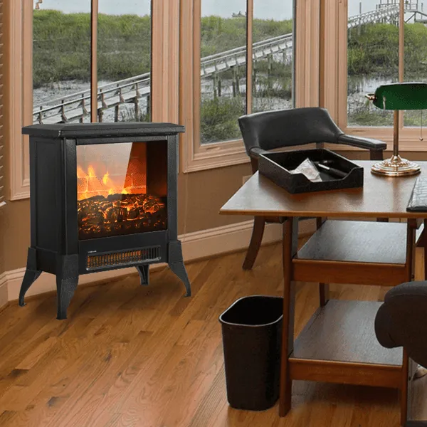 14 inch 1400w Freestanding Fireplace With Ntc Temperature Control Knob