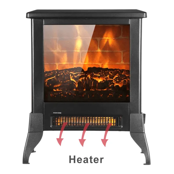 14 inch 1400w Freestanding Fireplace With Ntc Temperature Control Knob