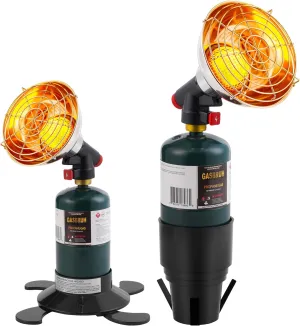 2-IN-1 Portable Propane Camping Heater with Cup Holderr & Cylinder Base- Control Valve,Outdoor Golf Cart Heater 6800BTU for Most Golf Cart Yamaha and Club Car (Tank Not Included)