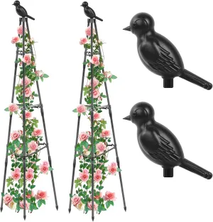 2 Pack Garden Trellis for Climbing Plants, 70.2 Inch Rustproof Metal Obelisk Trellis for Outdoor Indoor, Adjustable Heights Plants Support for Potted Vines Cucumber Rose Clematis Jasmine