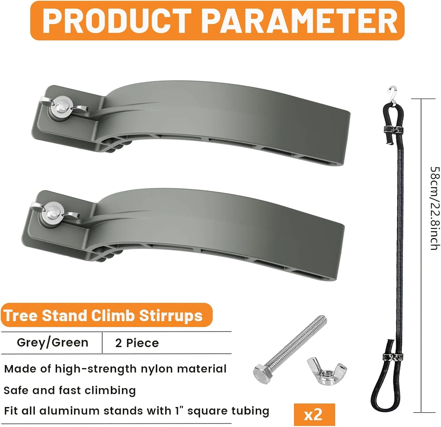 2 Piece Tree Stand Climb Stirrups, Sturdy Climbing Tree Stand Accessories, Hunting Tree Stands Stirrup Fits Any Treestands