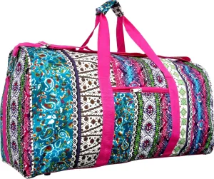 22 Inch Carry On Duffel Bag | Gym or Dance Bag by Unique Traveler (Bohomenian Patch Print)