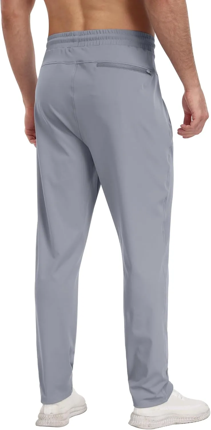 3 Pack Mens Athletic Sweatpants with Zipper Pockets,Workout Gym Joggers Pants for Men Running Jogging Pants