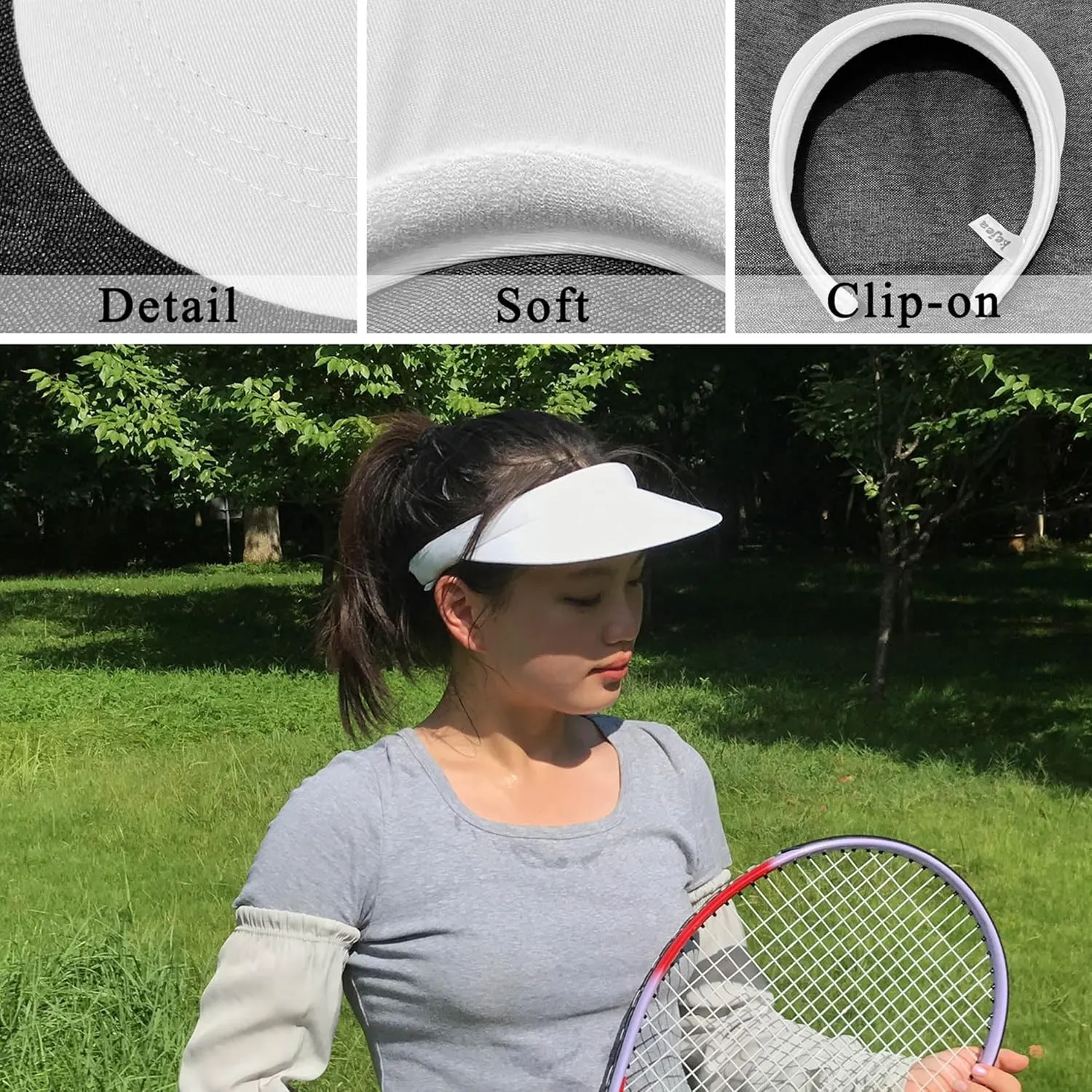 3 Pack Sports Sun Visor Hat Women Men Adjustable Clip On Visors Outdoor Golf Beach Cap