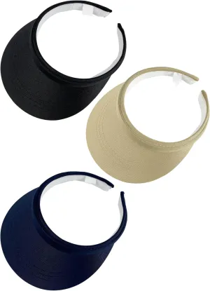 3 Pack Sports Sun Visor Hat Women Men Adjustable Clip On Visors Outdoor Golf Beach Cap