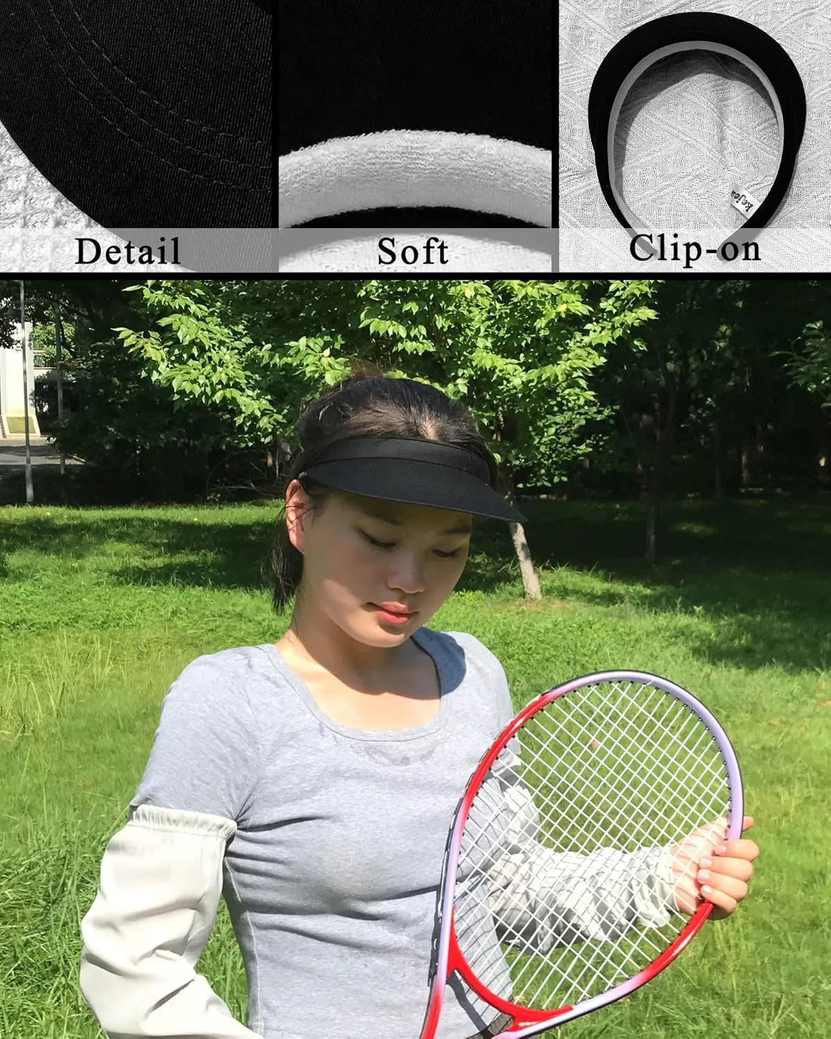 3 Pack Sports Sun Visor Hat Women Men Adjustable Clip On Visors Outdoor Golf Beach Cap