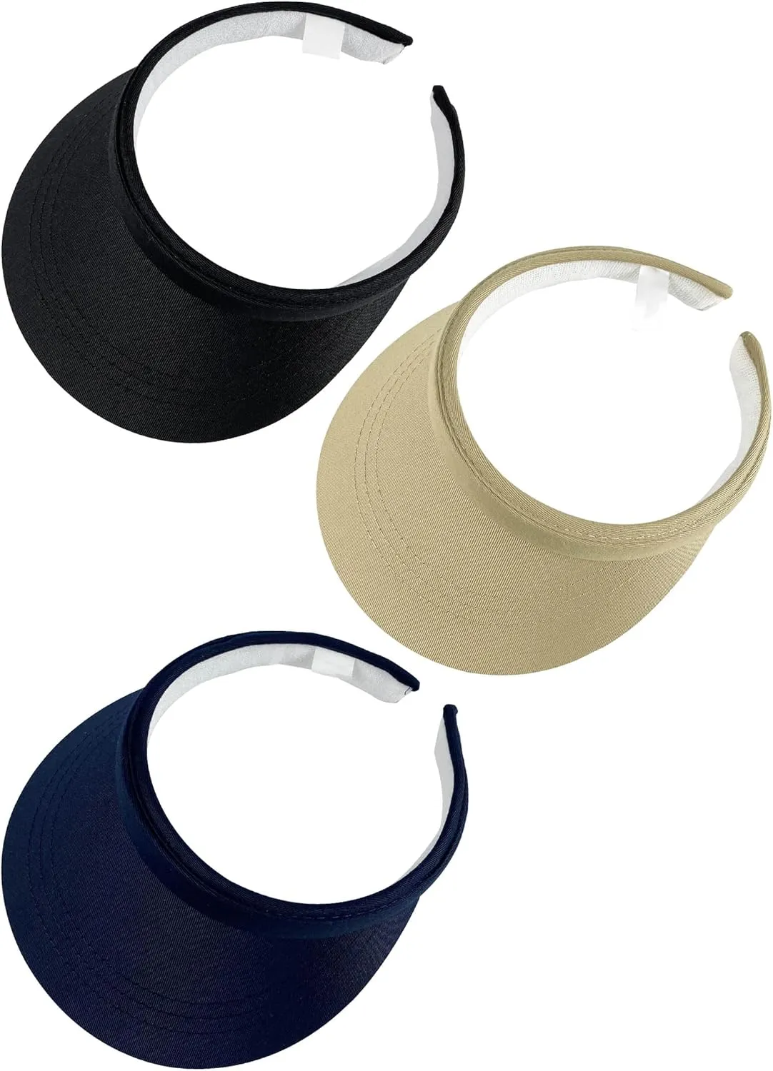 3 Pack Sports Sun Visor Hat Women Men Adjustable Clip On Visors Outdoor Golf Beach Cap
