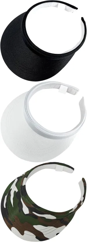 3 Pack Sports Sun Visor Hat Women Men Adjustable Clip On Visors Outdoor Golf Beach Cap