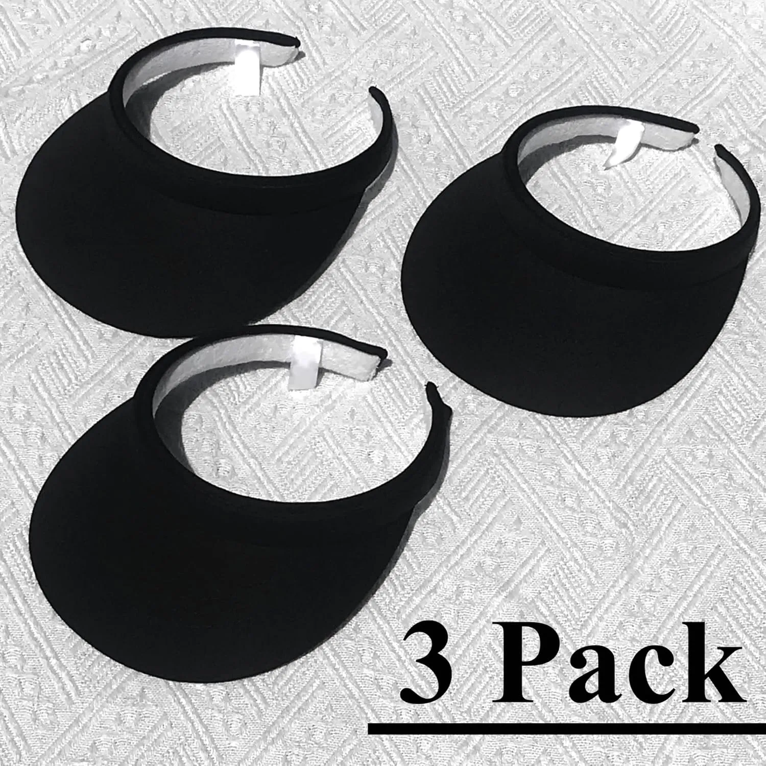 3 Pack Sports Sun Visor Hat Women Men Adjustable Clip On Visors Outdoor Golf Beach Cap
