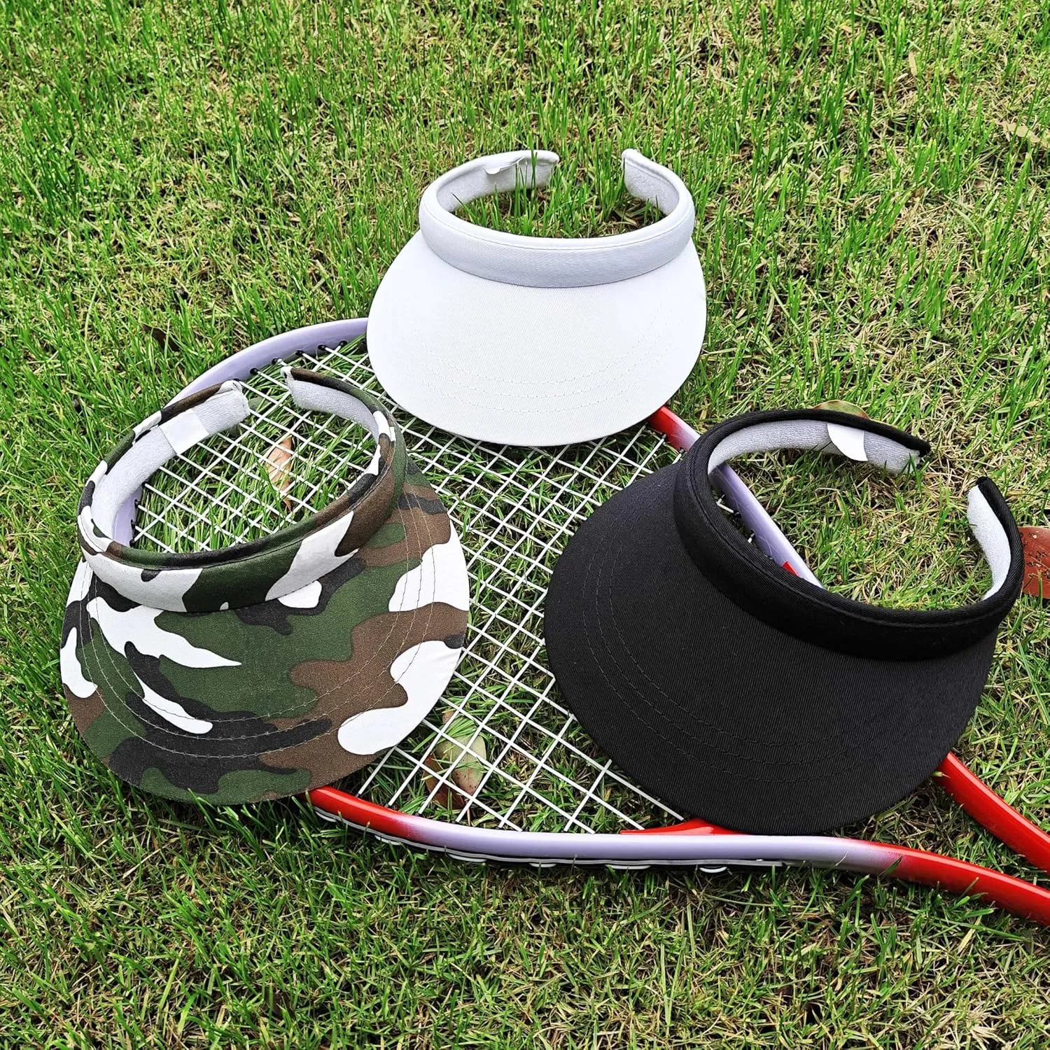 3 Pack Sports Sun Visor Hat Women Men Adjustable Clip On Visors Outdoor Golf Beach Cap