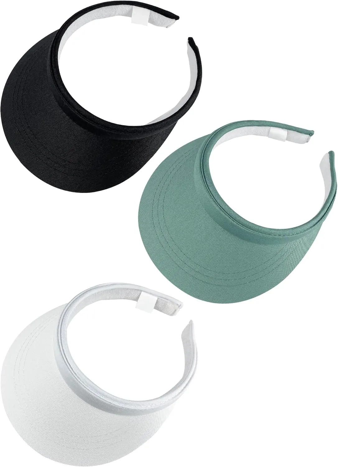 3 Pack Sports Sun Visor Hat Women Men Adjustable Clip On Visors Outdoor Golf Beach Cap