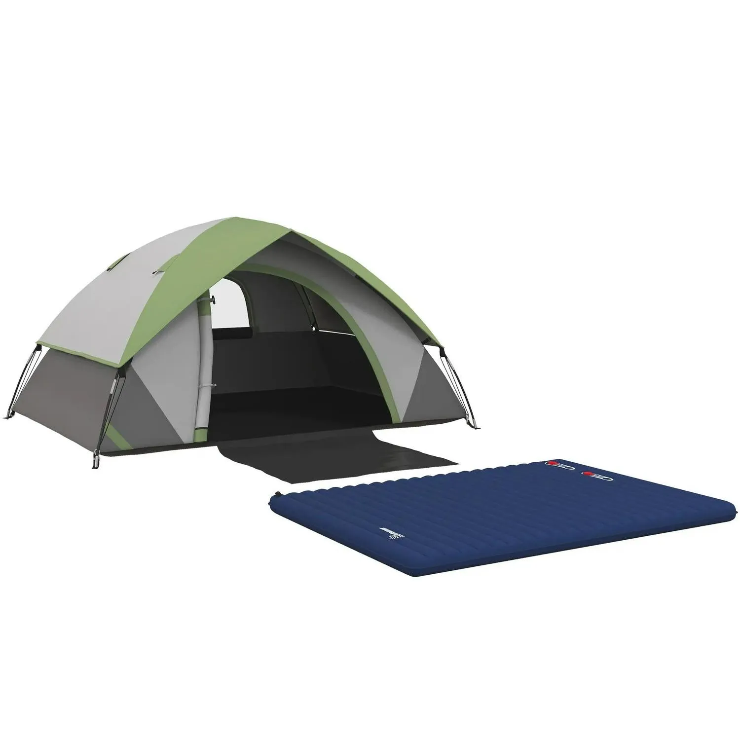 3000mm Mattress, Global availability Carry And Sewn-in Dome 2-3 Person Industrial-grade Hiking Bed Fishing Groundsheet, Camping Portable Waterproof With Bag Tent Air Hook, Inflatable Outsunny For