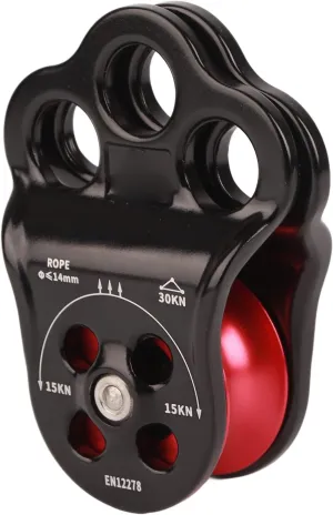 30KN Hitch Climber Pulley,Climbing Three Hole Pulley,A Traction Pulley Used for Climbing, Speed Descent, high-Altitude Gliding, and Other Activities.