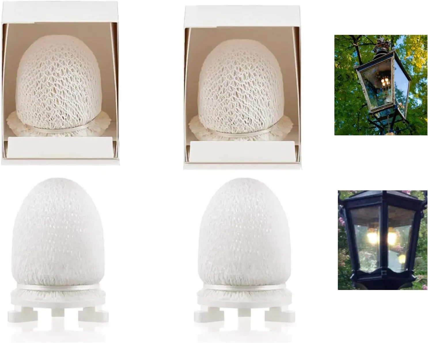4PCS Gas Light Mantles Preformed Gas Lamp Mantles Propane Light Mantle White Gas Mantles Pre Formed Gaslight Mantles for Humphrey/Paulin/Falks Gas Lantern Covers Mantle for Outdoor Indoor Gas Lights