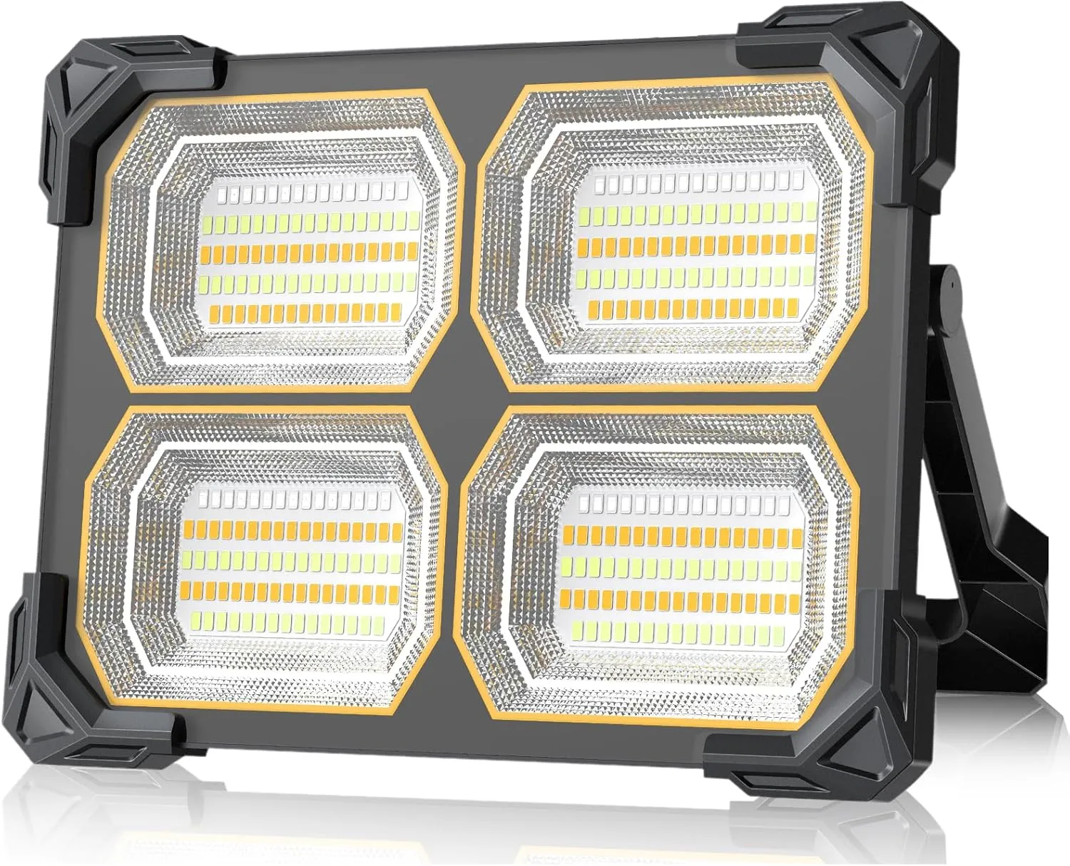 500W Rechargeable Work Light,42000MAh Magnetic Work Light, 42000LM Portable 326 Led Solar Floodlights with Stand 5 Lights Modes IP66 Waterproof for Outdoor Camping Car Repairing