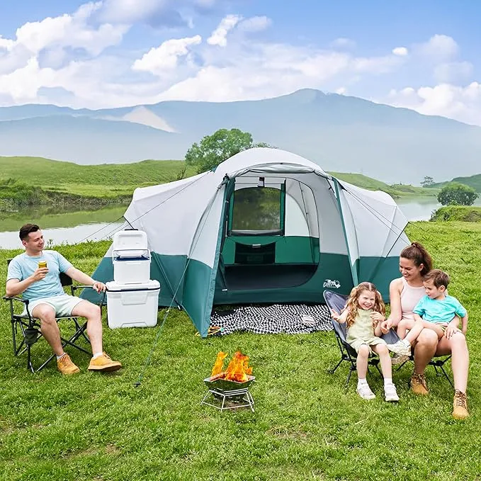 6/8/10/11 Person Camping Tent with Porch, Family Tents for Camping, Big Dome Tunnel Tent includes Rainfly, Easy Setup Large Tents for Outdoor Camping, Reflective Windproof Rope, Large Vestibule