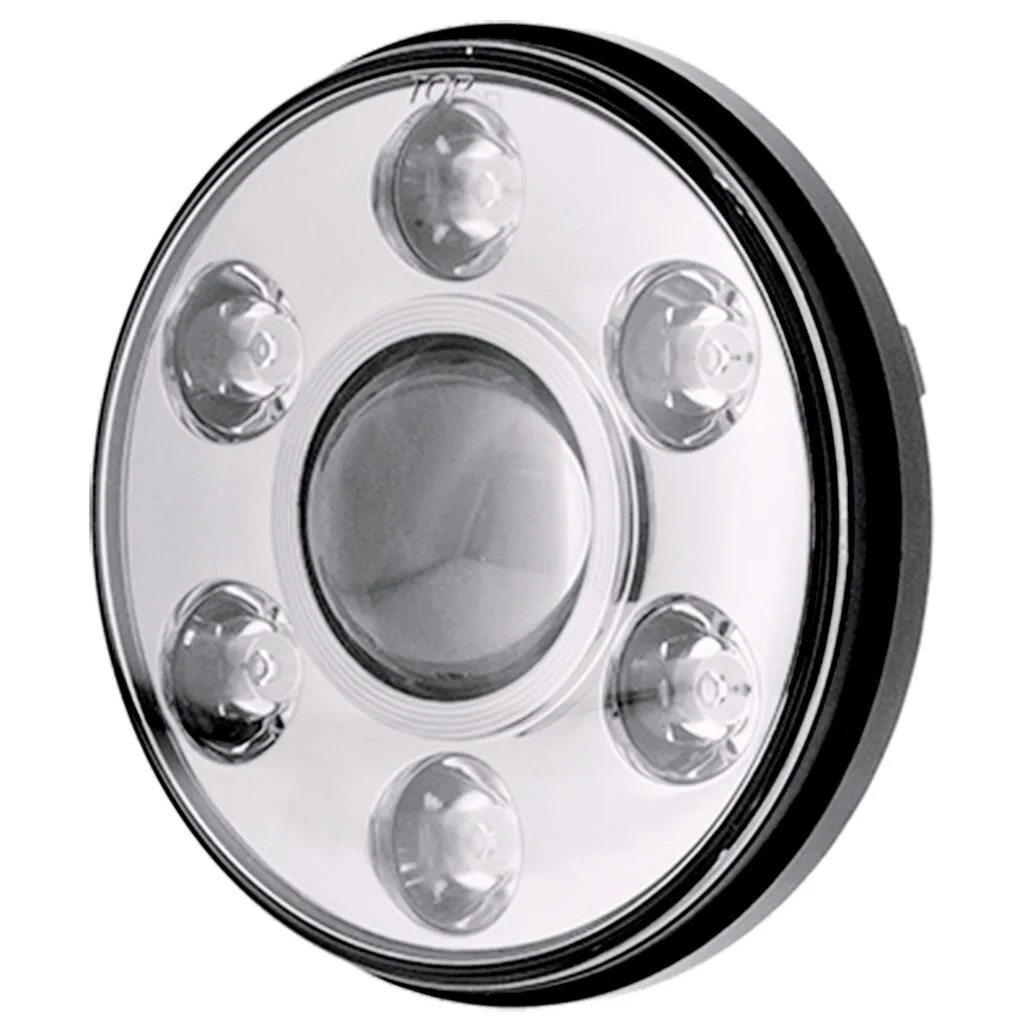 7inch LED HEADLIGHT 9-36V HIGH/LOW/DRL BEAM CHROME FASCIA
