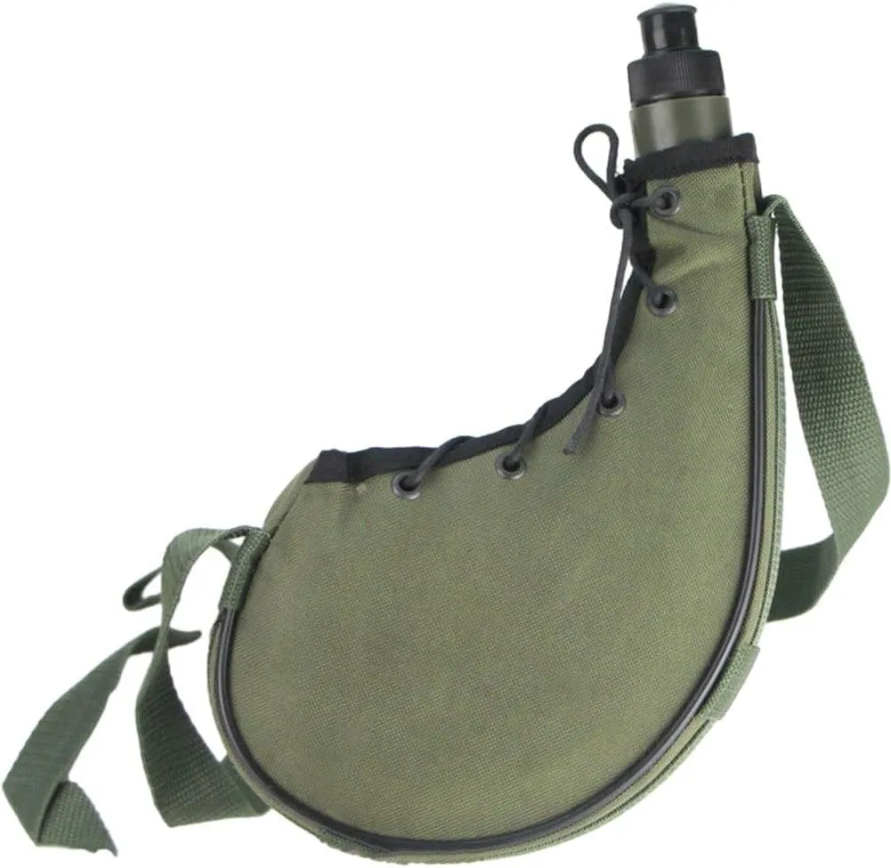800ml Army Water Bottle with Belt and Cover Camo Water Bottle Outdoor Military Canteen for Camping Hiking Climbing