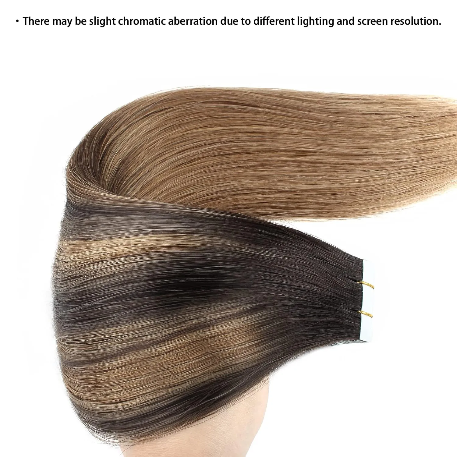 ABH AmazingBeauty Hair Sun-kissed Hair Balayage Extensions Tape-ins, Invisible, Double Sided Real Remy Human Hair Skin Weft, 50g 20pcs, Dark Brown with Chestnut Brown B2-6, 22 Inch