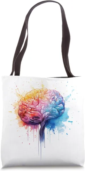 Abstract Watercolor Brain Tote Bag