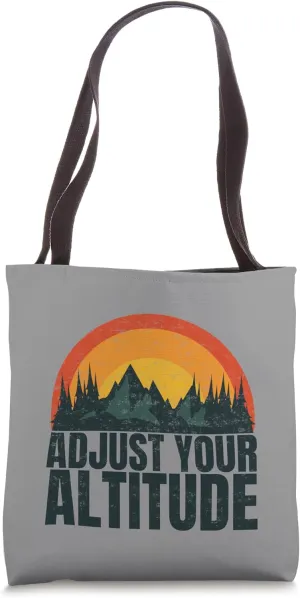 Adjust Your Altitude Vintage Retro Hiking Mountaineering Tote Bag