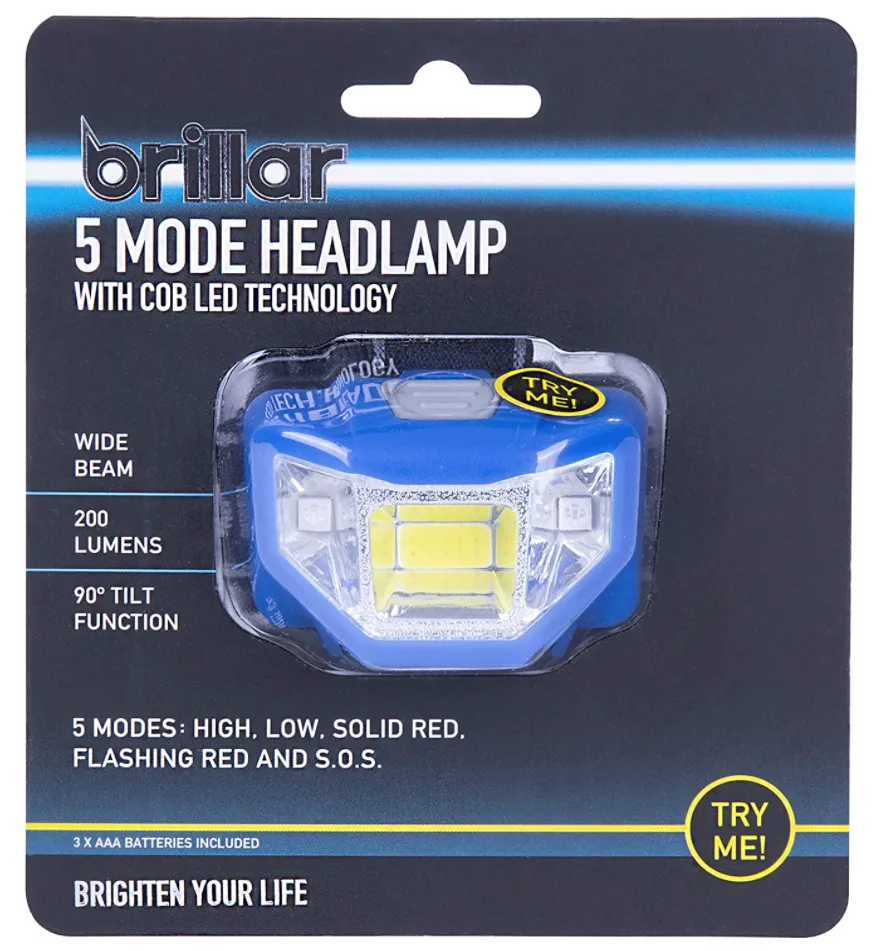 Adjustable Beam Mode Light Running Professional assistance VR-enabled Headlamp 5 LED Headband COB Technology 90 Wide degree