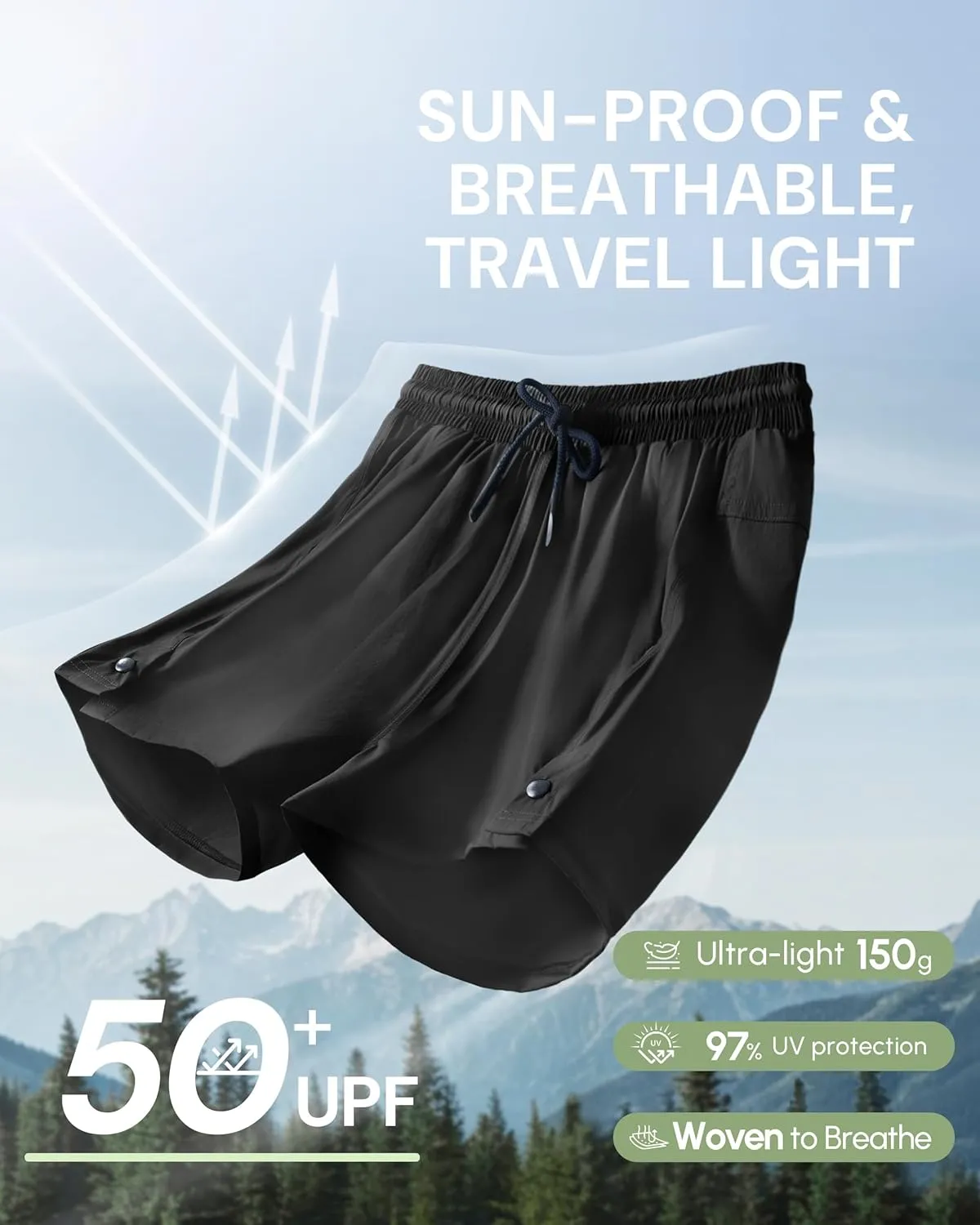 AFITNE Women's 4" Hiking Shorts Quick Dry Lightweight Outdoor Shorts Travel Athletic Golf Shorts with Pockets Water Resistant