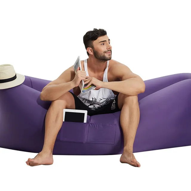 Air Bed Lazy Sleeping Bag With Side Pocket