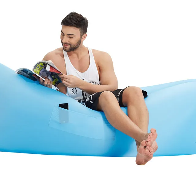 Air Bed Lazy Sleeping Bag With Side Pocket