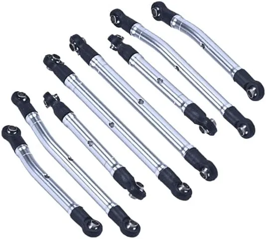 Aluminum 6061-T6 High Clearance Adjustable Link Set for Traxxas 1:18 TRX4M K10 High Trail Crawler 97064-1 Upgrade Parts - Silver