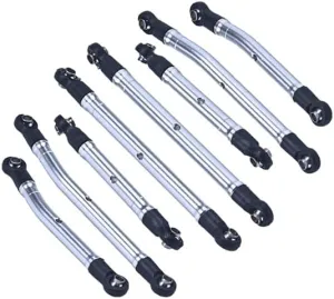 Aluminum 6061-T6 High Clearance Adjustable Link Set for Traxxas 1:18 TRX4M K10 High Trail Crawler 97064-1 Upgrade Parts - Silver