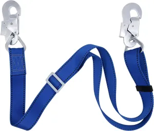 Aystkniet Climbing Lanyard, Safety Adjustable Non-Shock Absorbing Lanyard from 4-Feet to 6-Feet Outdoor Tree Climbing Belt Restraint Lanyards With Large Snap Hooks