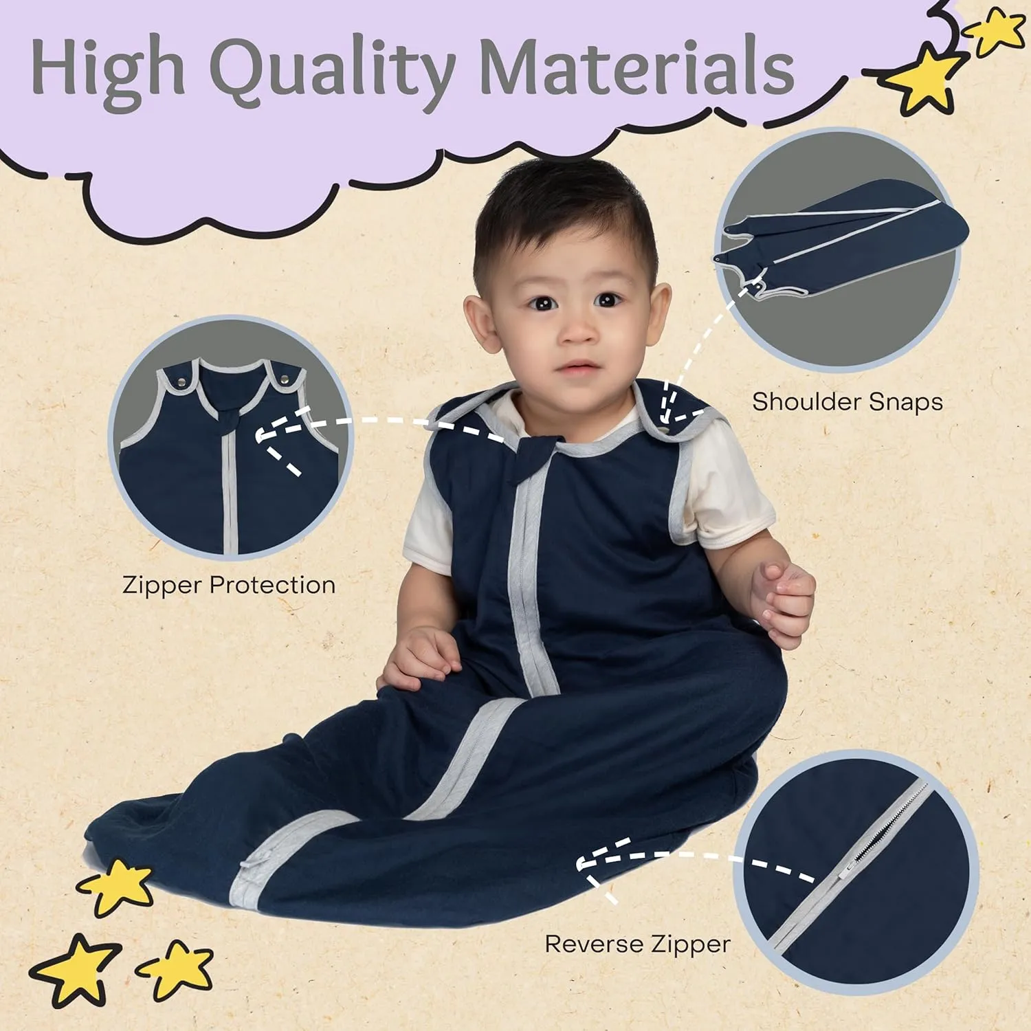 baby deedee Sleep Nest Air TOG 0.5 | 72% Viscose from Bamboo and 28% Cotton Sleep Sack Sleeping Bag - Baby Wearable Blanket