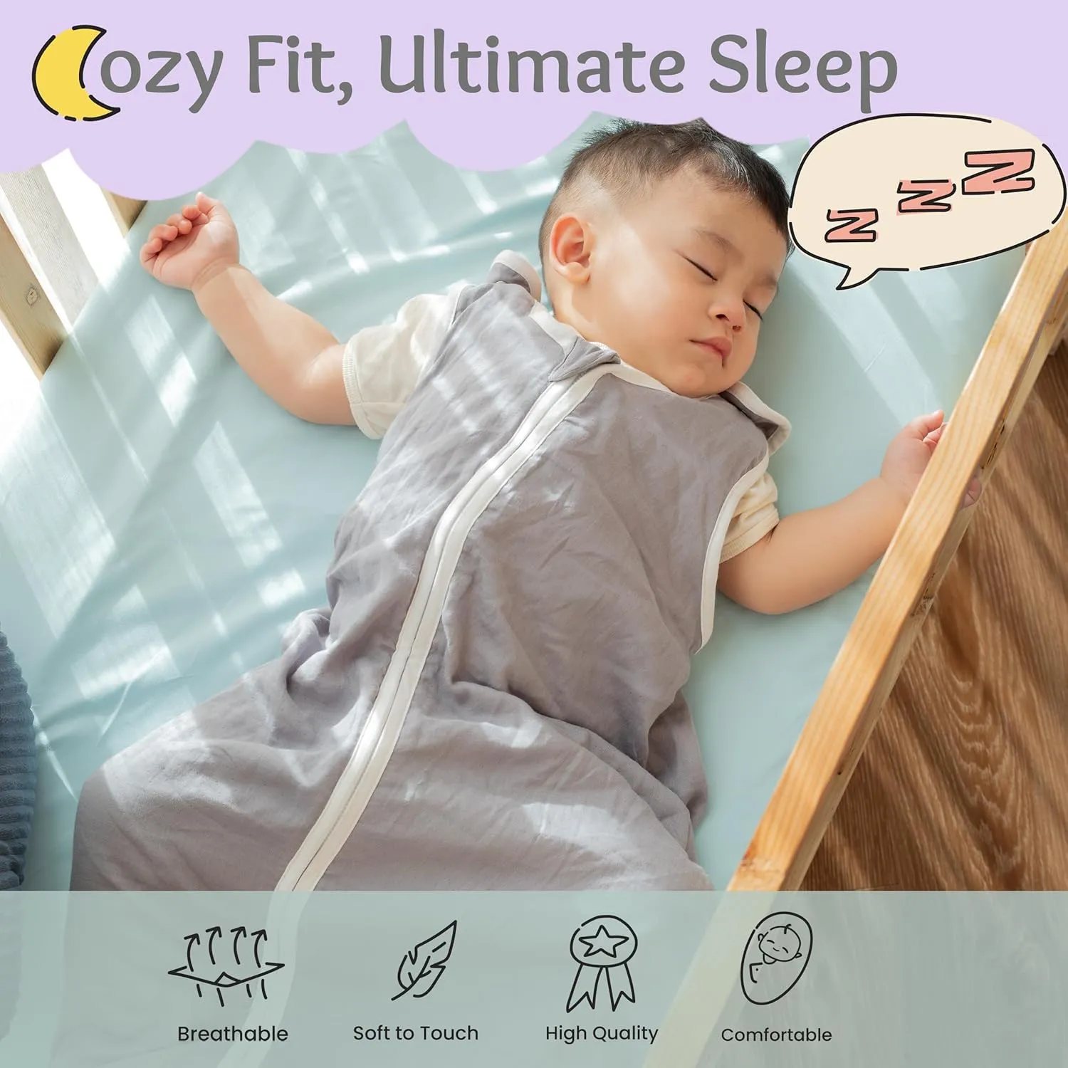 baby deedee Sleep Nest Air TOG 0.5 | 72% Viscose from Bamboo and 28% Cotton Sleep Sack Sleeping Bag - Baby Wearable Blanket